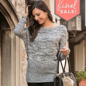 Grace & Lace flip sweater in black and white